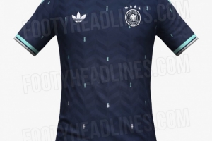 德國隊(duì)2026世界杯客場(chǎng)球衣揭曉：深海軍藍(lán)搭配白色、薄荷色細(xì)節(jié)