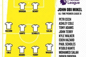 米克爾評(píng)英超史佳陣：德羅巴配亨利，切赫 斯科爾斯 薩拉赫在列