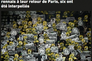 法媒：雷恩極端球迷看完球被50個(gè)南特極端球迷襲擊，警方逮捕6人