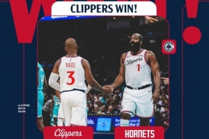 你故意的??？哈登與保羅登上快船官方贏球海報(bào) 兩人合砍58分